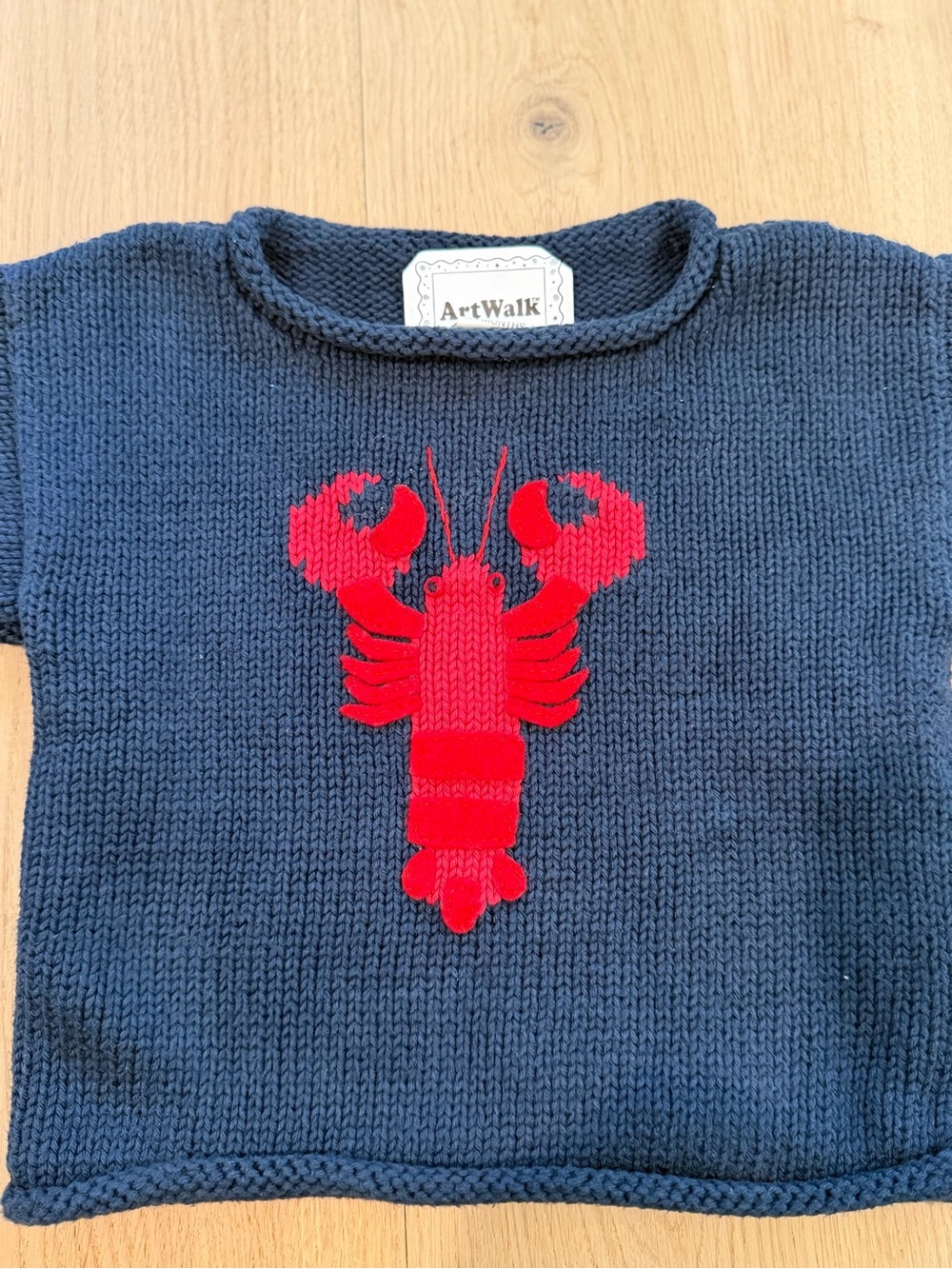 ArtWalk Boys Lobster Sweater 24 Months Navy - Picture 2 of 4